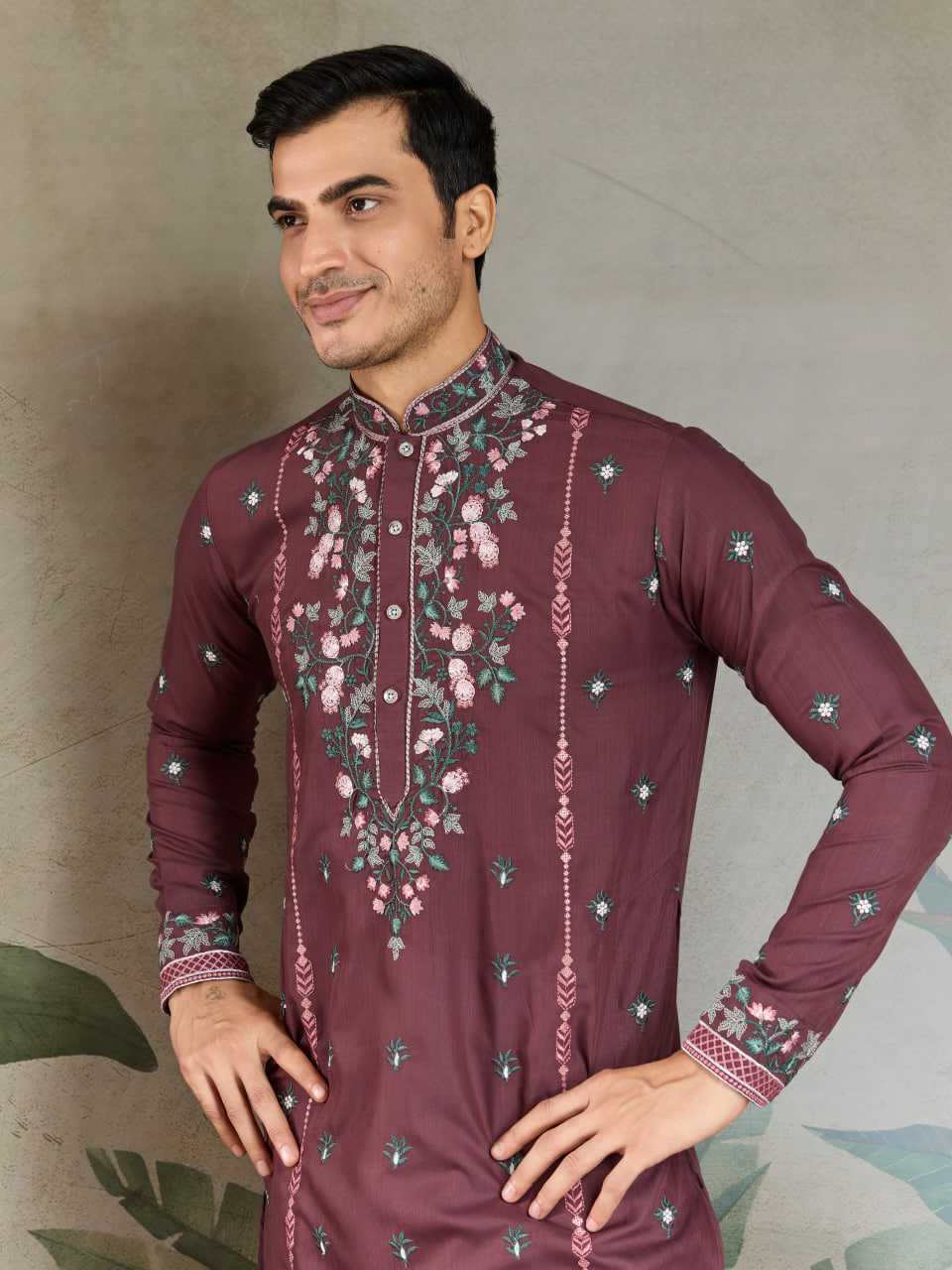 Ynf Viscose RIN202 61351 Mens Wear Wedding Collections Festive Collections Wholesale Men Kurta Pajama Men Wedding kurta Embroidered Kurta Pajama Manufacturer