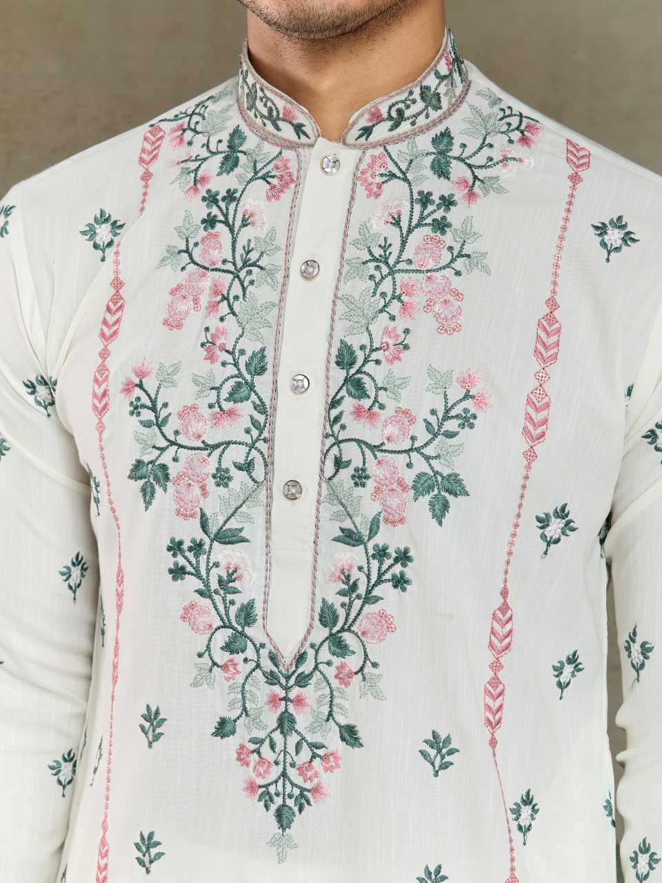 Ynf Viscose RIN202 61351 Mens Wear Wedding Collections Festive Collections Wholesale Men Kurta Pajama Men Wedding kurta Embroidered Kurta Pajama Manufacturer
