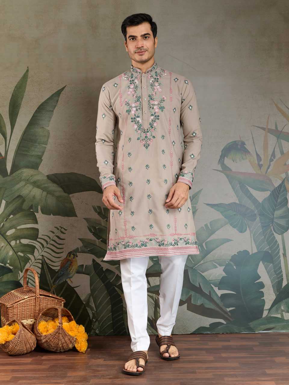 Ynf Viscose RIN202 61351 Mens Wear Wedding Collections Festive Collections Wholesale Men Kurta Pajama Men Wedding kurta Embroidered Kurta Pajama Manufacturer