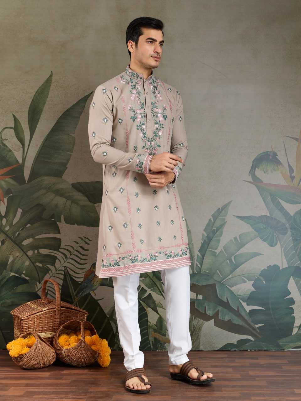 Ynf Viscose RIN202 61351 Mens Wear Wedding Collections Festive Collections Wholesale Men Kurta Pajama Men Wedding kurta Embroidered Kurta Pajama Manufacturer