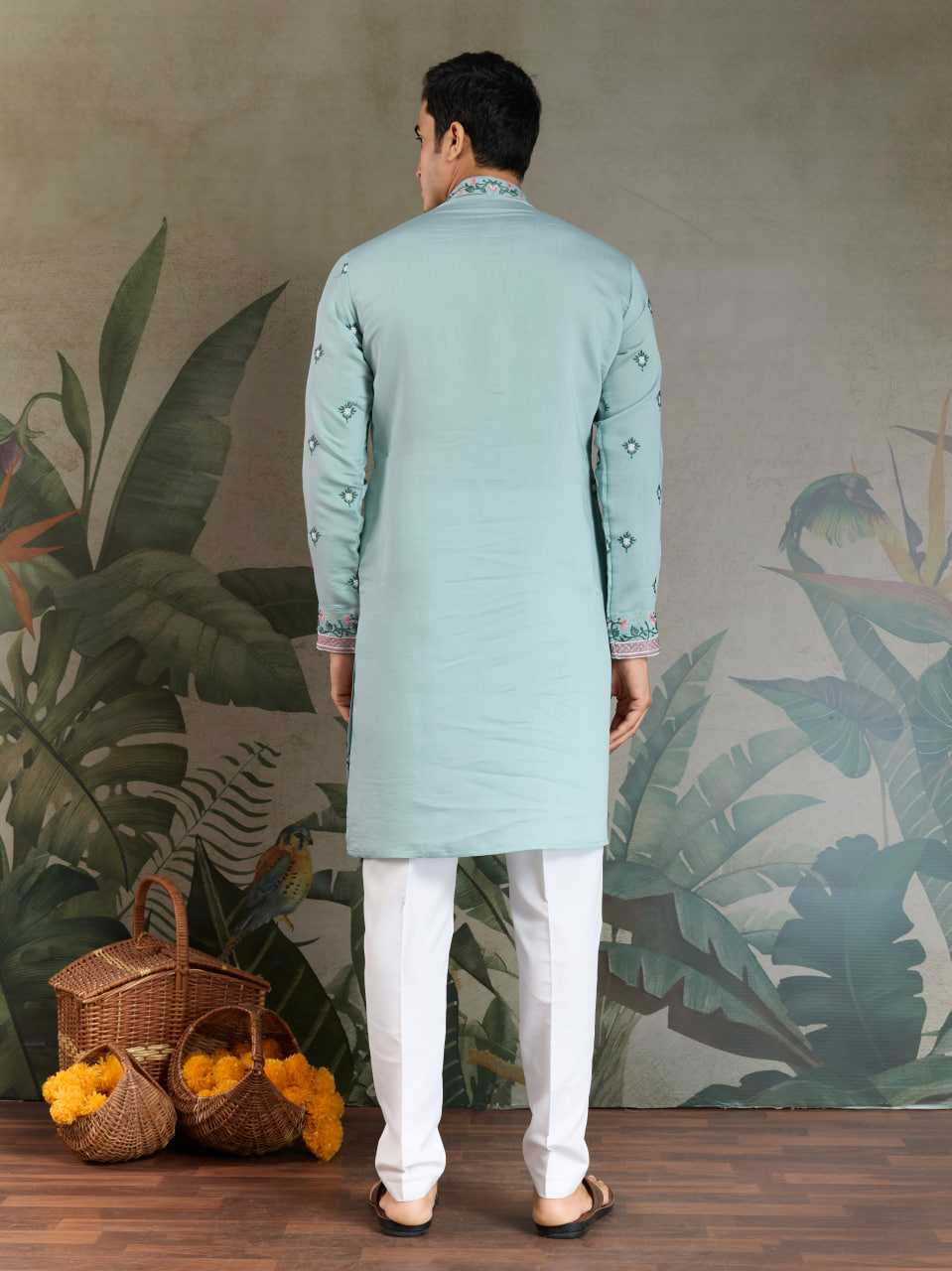 Ynf Viscose RIN202 61351 Mens Wear Wedding Collections Festive Collections Wholesale Men Kurta Pajama Men Wedding kurta Embroidered Kurta Pajama Manufacturer