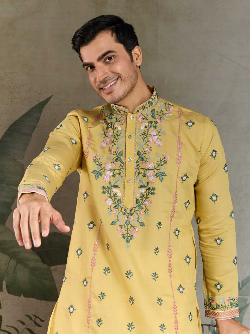 Ynf Viscose RIN202 61351 Mens Wear Wedding Collections Festive Collections Wholesale Men Kurta Pajama Men Wedding kurta Embroidered Kurta Pajama Manufacturer