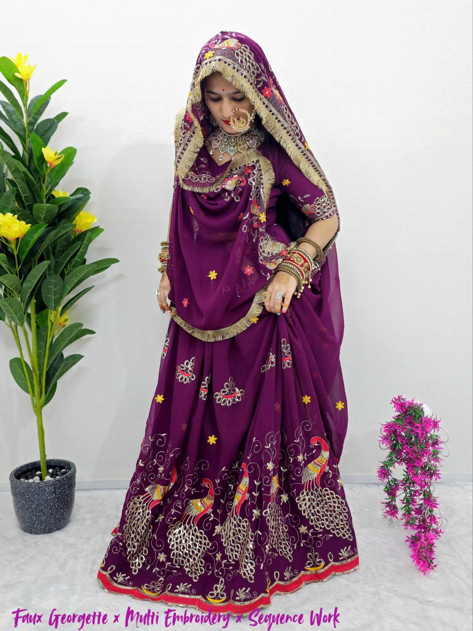 Ynf Faux Georgette KESH538 1301 Lehengas Wholesale Rajwada Lehenga Embroidered Lehenga Mirror Work Lehenga Rajasthani Poshak Manufacturer