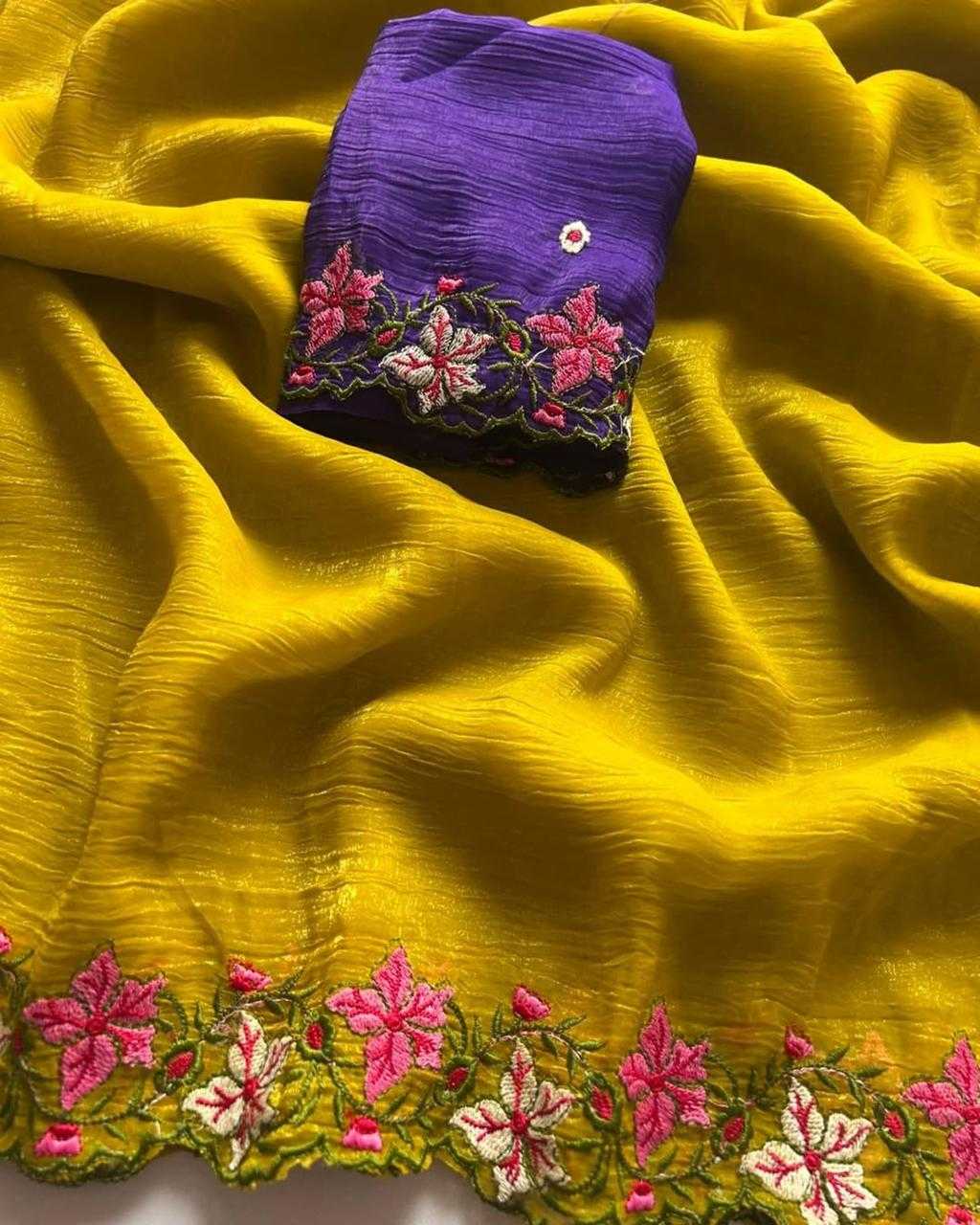 Ynf Chiffon RIN233 ciffon Sarees Wholesale Fancy Sarees Embroidered Sarees Plain Sarees Lace Border Sarees Manufacturer