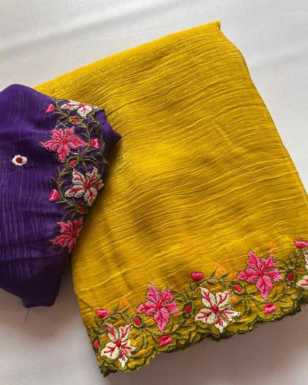 Ynf Chiffon RIN233 ciffon Sarees Wholesale Fancy Sarees Embroidered Sarees Plain Sarees Lace Border Sarees Manufacturer