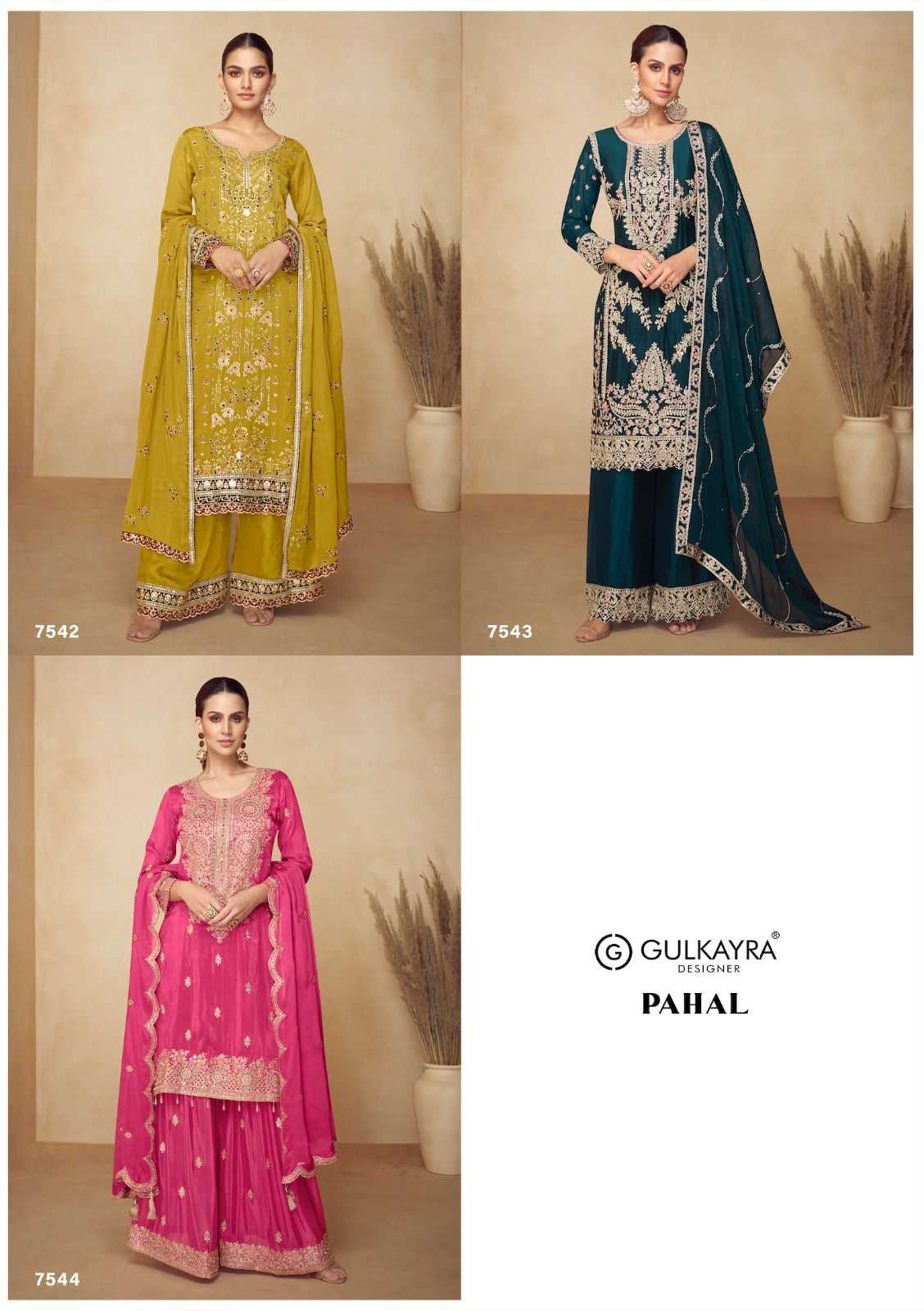 Ynf Chinon KESH587 Gulkayra PAHAL Suits & Dresses Wholesale Embroidery Suits Palazzo Suit Wedding Suits Manufacturer