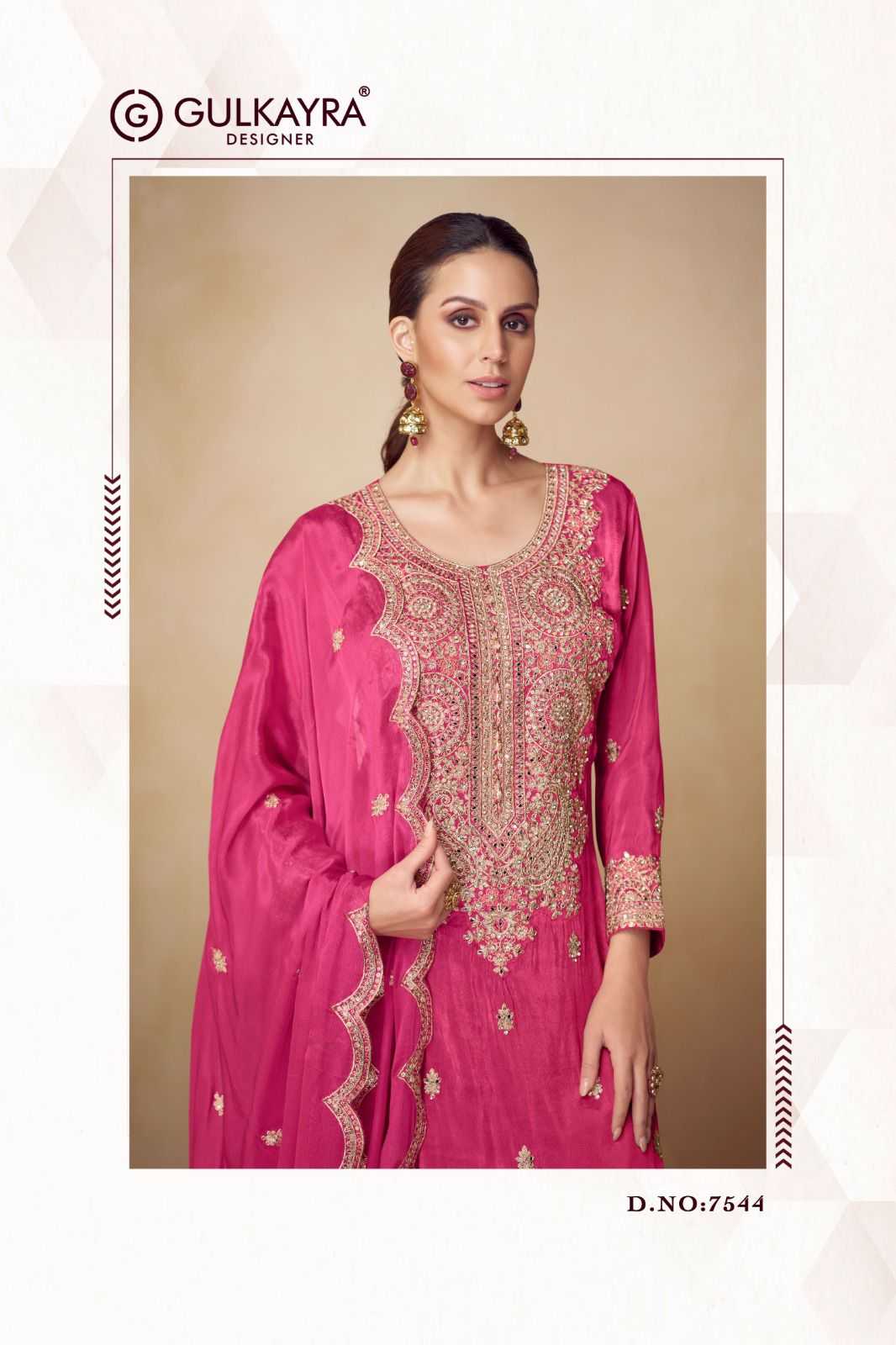 Ynf Chinon KESH587 Gulkayra PAHAL Suits & Dresses Wholesale Embroidery Suits Palazzo Suit Wedding Suits Manufacturer