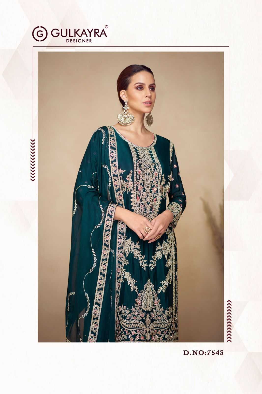 Ynf Chinon KESH587 Gulkayra PAHAL Suits & Dresses Wholesale Embroidery Suits Palazzo Suit Wedding Suits Manufacturer