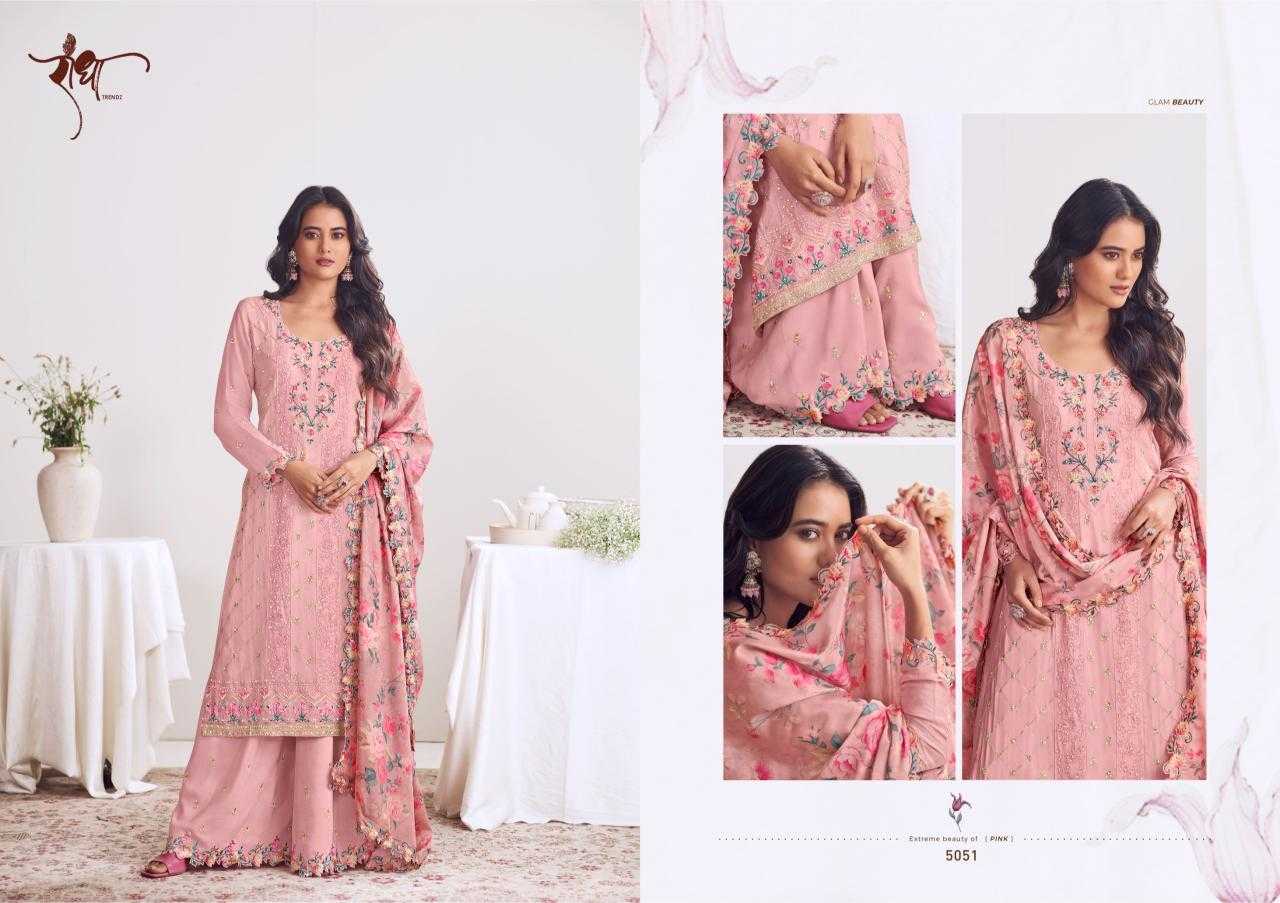 Ynf Chinon KESH587 RADHA TRENDS FLORY Suits & Dresses Wholesale Embroidery Suits Palazzo Suit Designer Suits Manufacturer