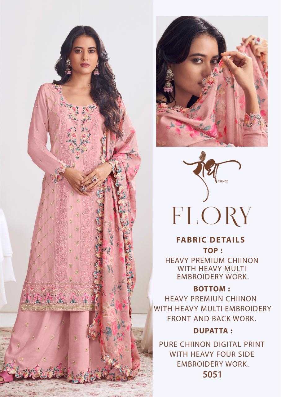 Ynf Chinon KESH587 RADHA TRENDS FLORY Suits & Dresses Wholesale Embroidery Suits Palazzo Suit Designer Suits Manufacturer