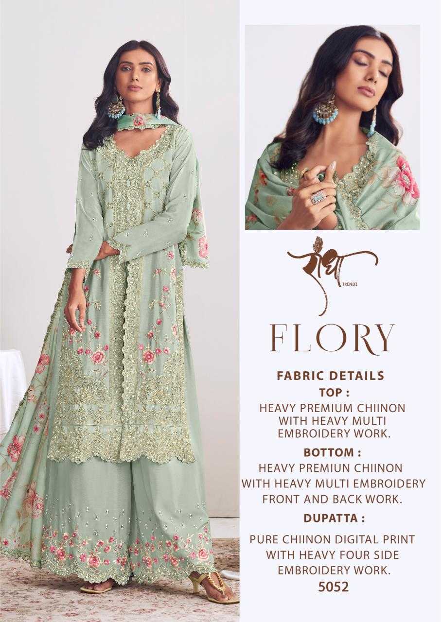 Ynf Chinon KESH587 RADHA TRENDS FLORY Suits & Dresses Wholesale Embroidery Suits Palazzo Suit Designer Suits Manufacturer