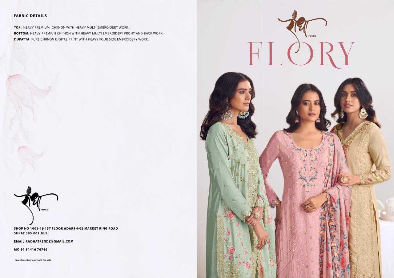 Ynf Chinon KESH587 RADHA TRENDS FLORY Suits & Dresses Wholesale Embroidery Suits Palazzo Suit Designer Suits Manufacturer