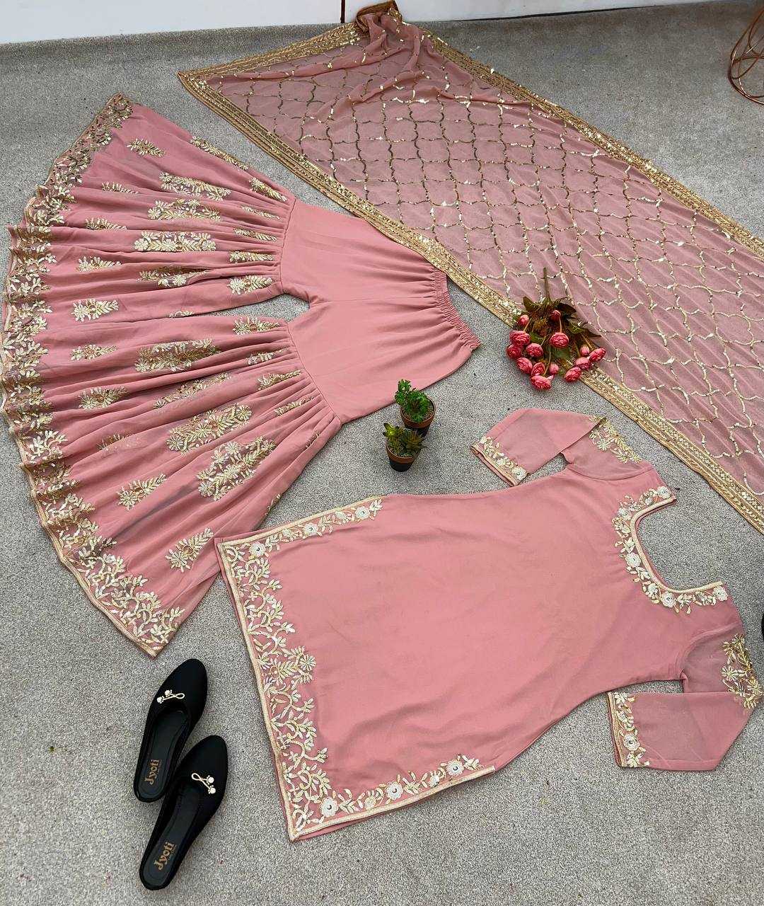 Ynf Faux Georgette KESH499 3057 Suits & Dresses Wholesale Sharara Salwar Suits Embroidery Suits Georgette Suit Manufacturer