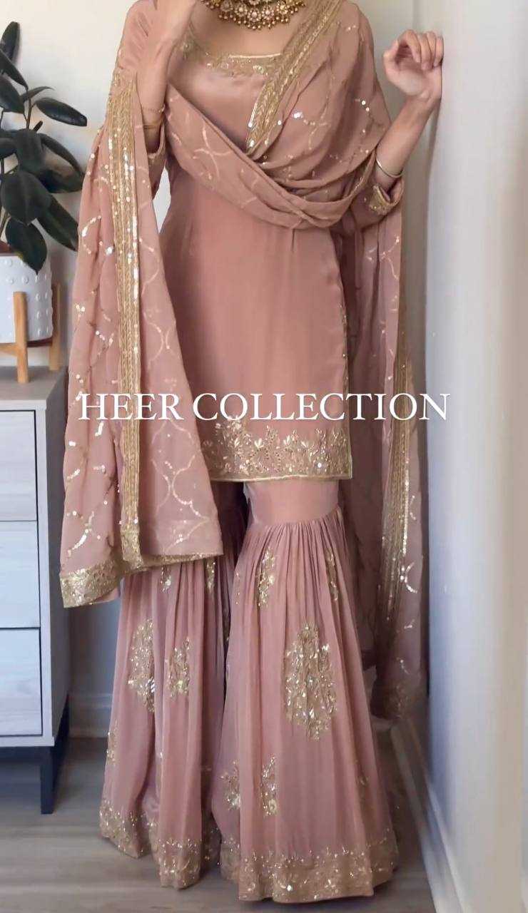 Ynf Faux Georgette KESH499 3057 Suits & Dresses Wholesale Sharara Salwar Suits Embroidery Suits Georgette Suit Manufacturer