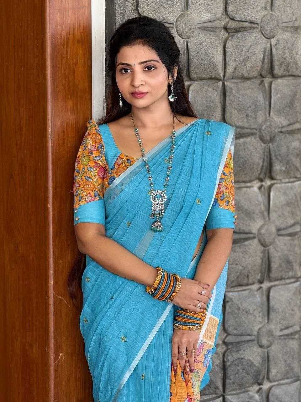Ynf Linen KESH605 560 Sarees Wholesale Fancy Sarees Plain Sarees Linen Sarees Manufacturer
