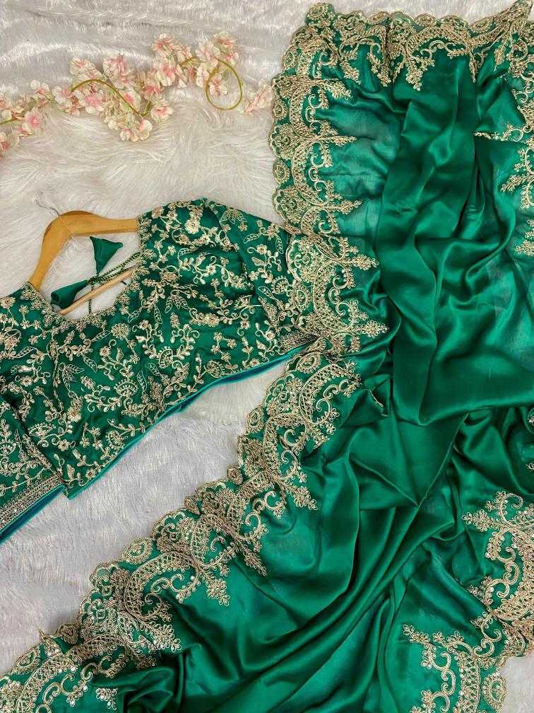 Ynf Rangoli Silk RIN164 Dixit-2 Silk Sarees Wedding Collections Bollywood Collections Wholesale Madhuri Dixit Sarees Embroidered Silk Sarees Green Silk Sarees Manufacturer