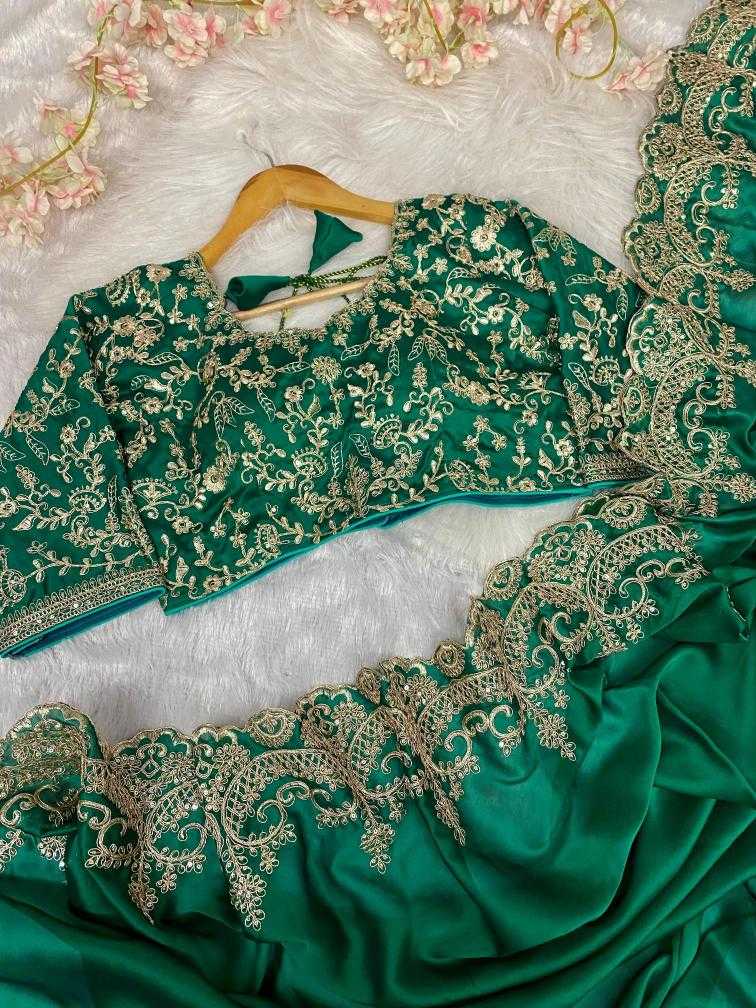 Ynf Rangoli Silk RIN164 Dixit-2 Silk Sarees Wedding Collections Bollywood Collections Wholesale Madhuri Dixit Sarees Embroidered Silk Sarees Green Silk Sarees Manufacturer
