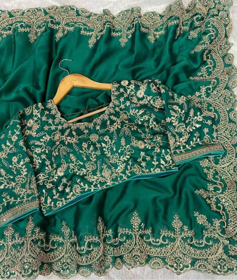 Ynf Rangoli Silk RIN164 Dixit-2 Silk Sarees Wedding Collections Bollywood Collections Wholesale Madhuri Dixit Sarees Embroidered Silk Sarees Green Silk Sarees Manufacturer