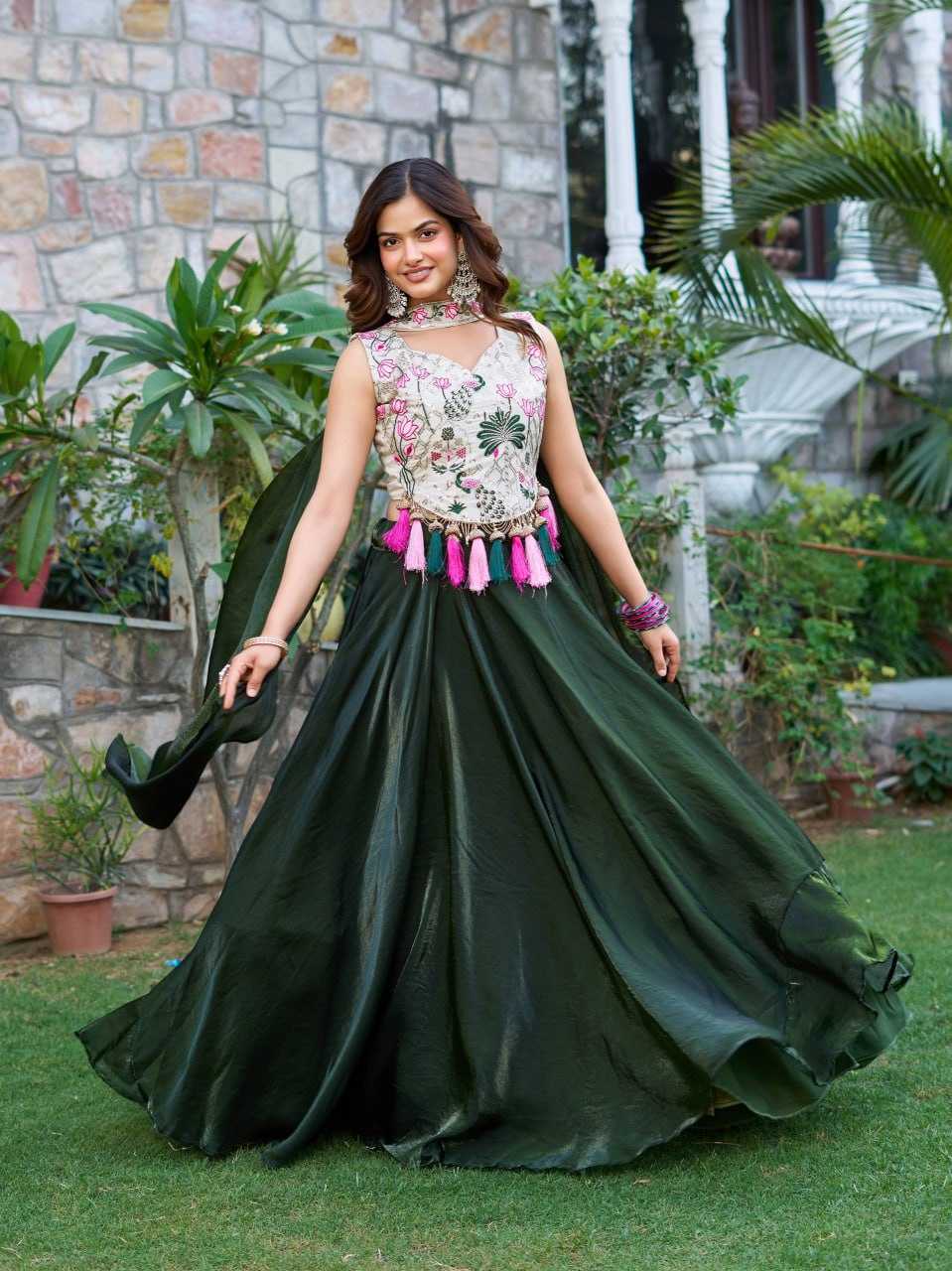 Ynf Tissue Silk KESH595 R125 Lehengas Festive Collections Wholesale Fancy Lehenga Embroidered Lehenga Chaniya Choli Rakhi Collections Manufacturer
