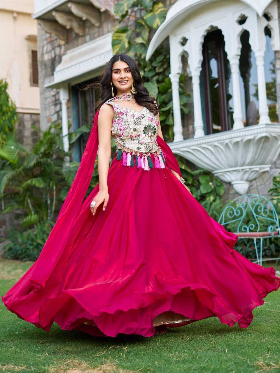 Ynf Tissue Silk KESH595 R125 Lehengas Festive Collections Wholesale Fancy Lehenga Embroidered Lehenga Chaniya Choli Rakhi Collections Manufacturer