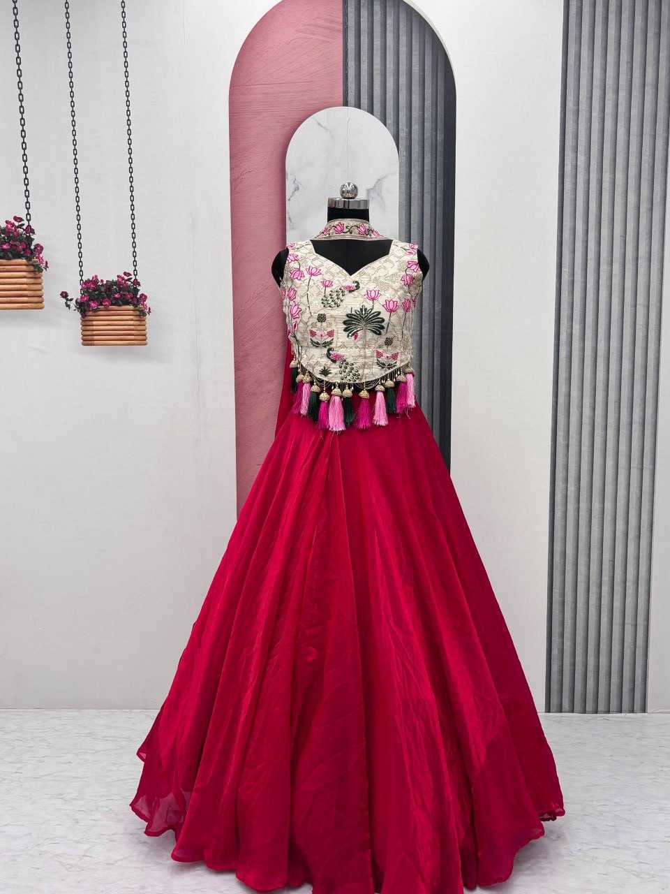 Ynf Tissue Silk KESH595 R125 Lehengas Festive Collections Wholesale Fancy Lehenga Embroidered Lehenga Chaniya Choli Rakhi Collections Manufacturer