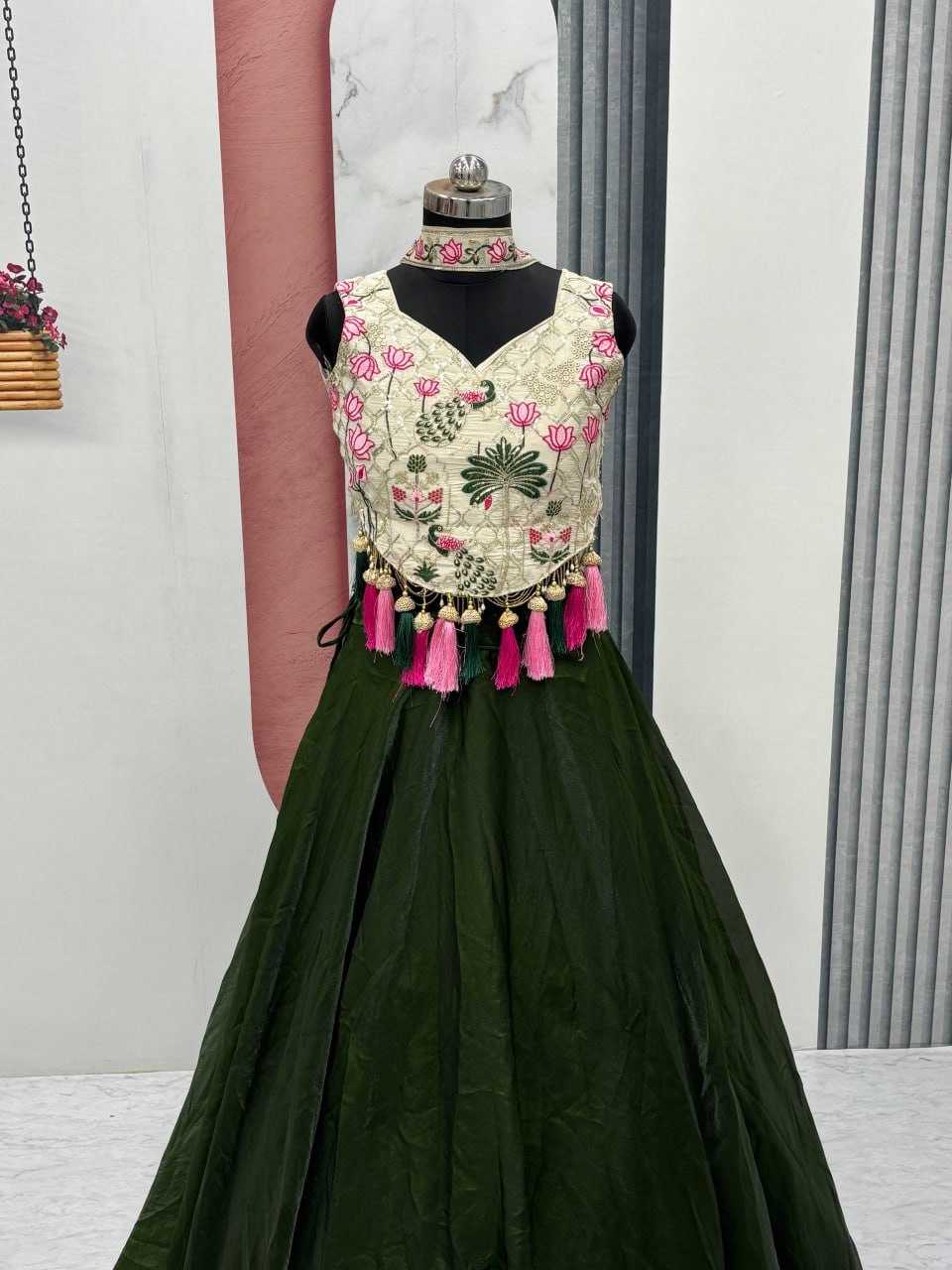 Ynf Tissue Silk KESH595 R125 Lehengas Festive Collections Wholesale Fancy Lehenga Embroidered Lehenga Chaniya Choli Rakhi Collections Manufacturer