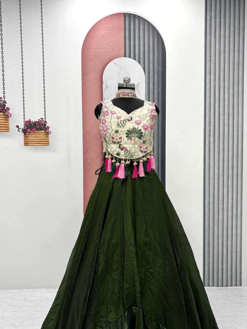 Ynf Tissue Silk KESH595 R125 Lehengas Festive Collections Wholesale Fancy Lehenga Embroidered Lehenga Chaniya Choli Rakhi Collections Manufacturer
