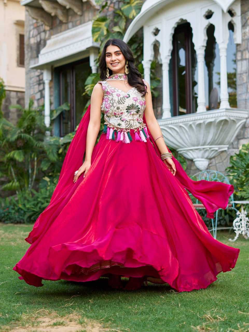 Ynf Tissue Silk KESH595 R125 Lehengas Festive Collections Wholesale Fancy Lehenga Embroidered Lehenga Chaniya Choli Rakhi Collections Manufacturer