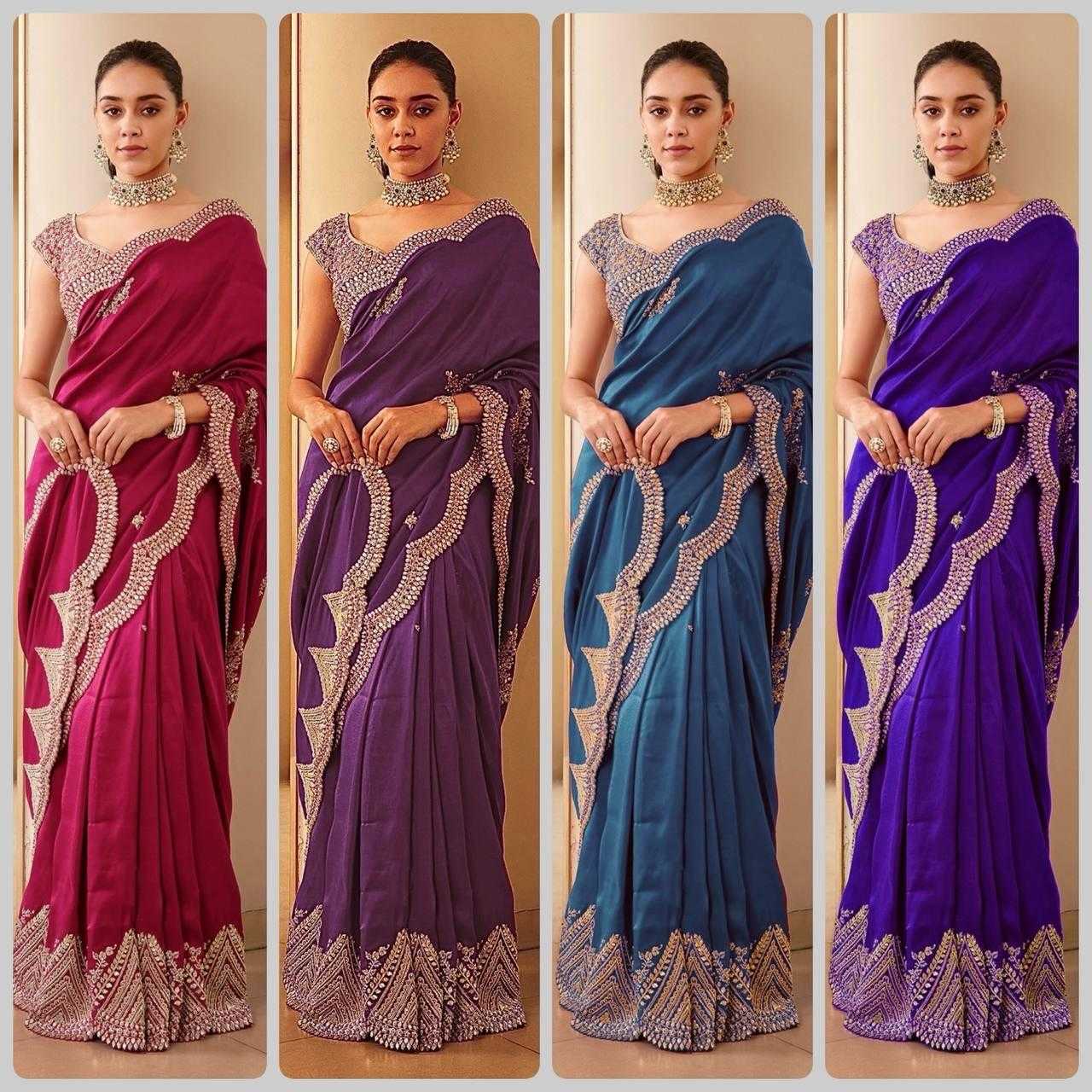 Ynf Vichitra Silk RIN134 0294 Silk Sarees Wholesale Soft Silk Sarees Zari Border Silk Sarees Embroidered Silk Sarees Manufacturer
