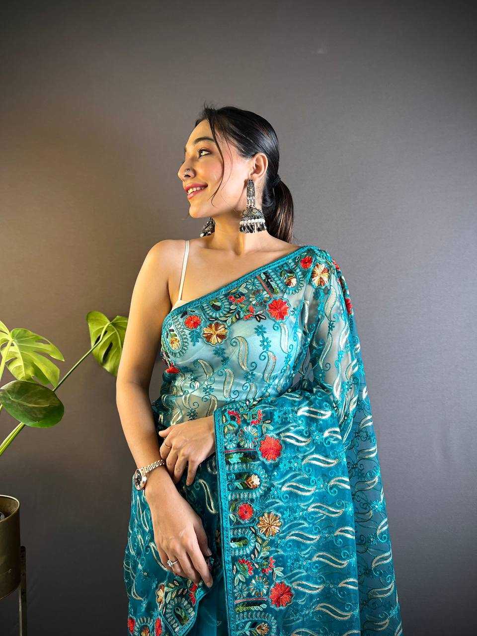 Ynf Butterfly Net KESH621 Surya Mukhi Sarees Wholesale Designer Sarees Net Sarees Embroidered Sarees Manufacturer