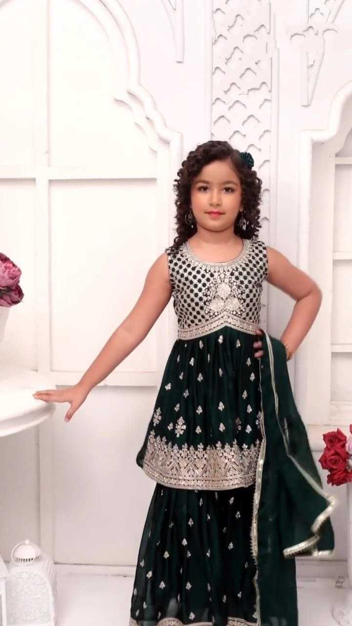 Ynf Chinon KESH167 QUEEN Kids Wear Wholesale Kids Sharara Kids Festive Wear Kids Diwali Clothes Manufacturer
