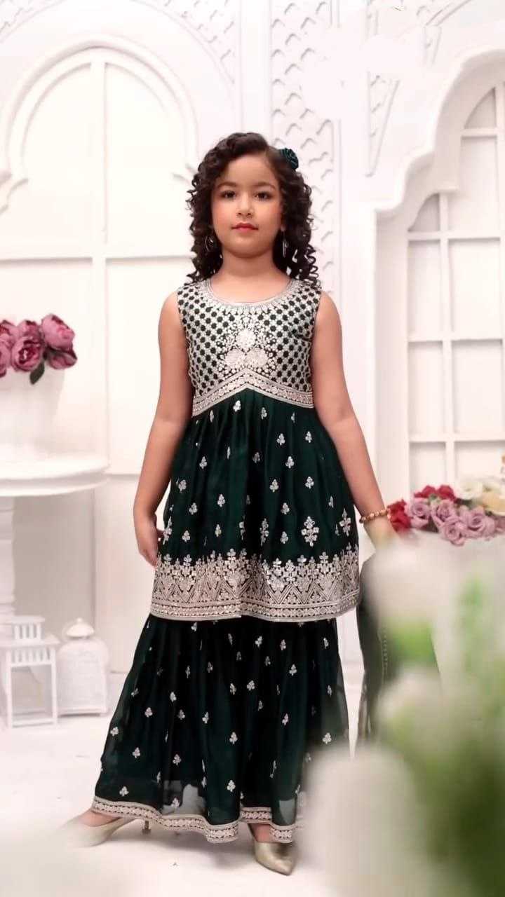 Ynf Chinon KESH167 QUEEN Kids Wear Wholesale Kids Sharara Kids Festive Wear Kids Diwali Clothes Manufacturer