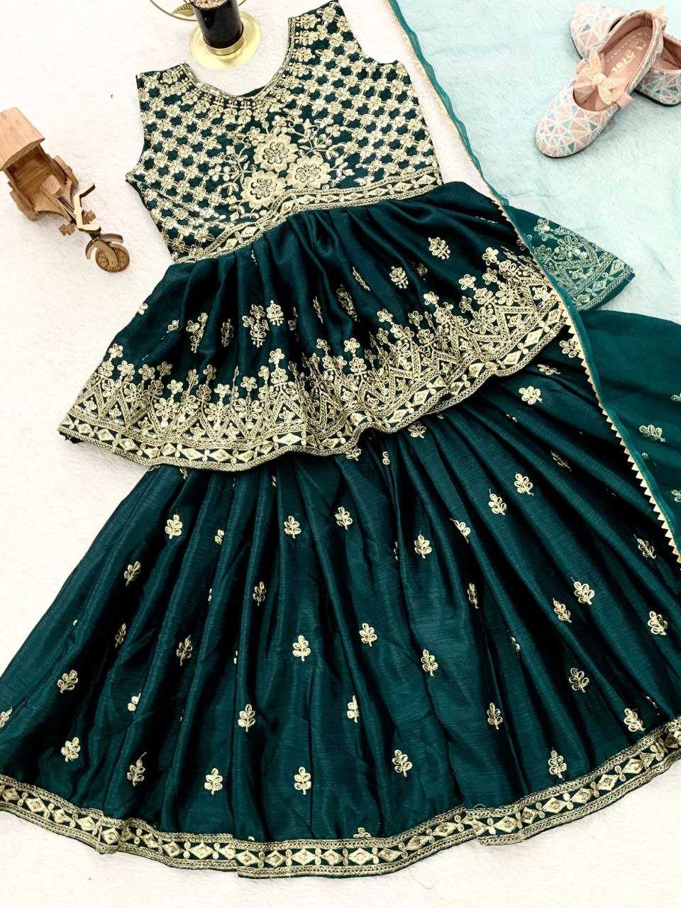 Ynf Chinon KESH167 QUEEN Kids Wear Wholesale Kids Sharara Kids Festive Wear Kids Diwali Clothes Manufacturer
