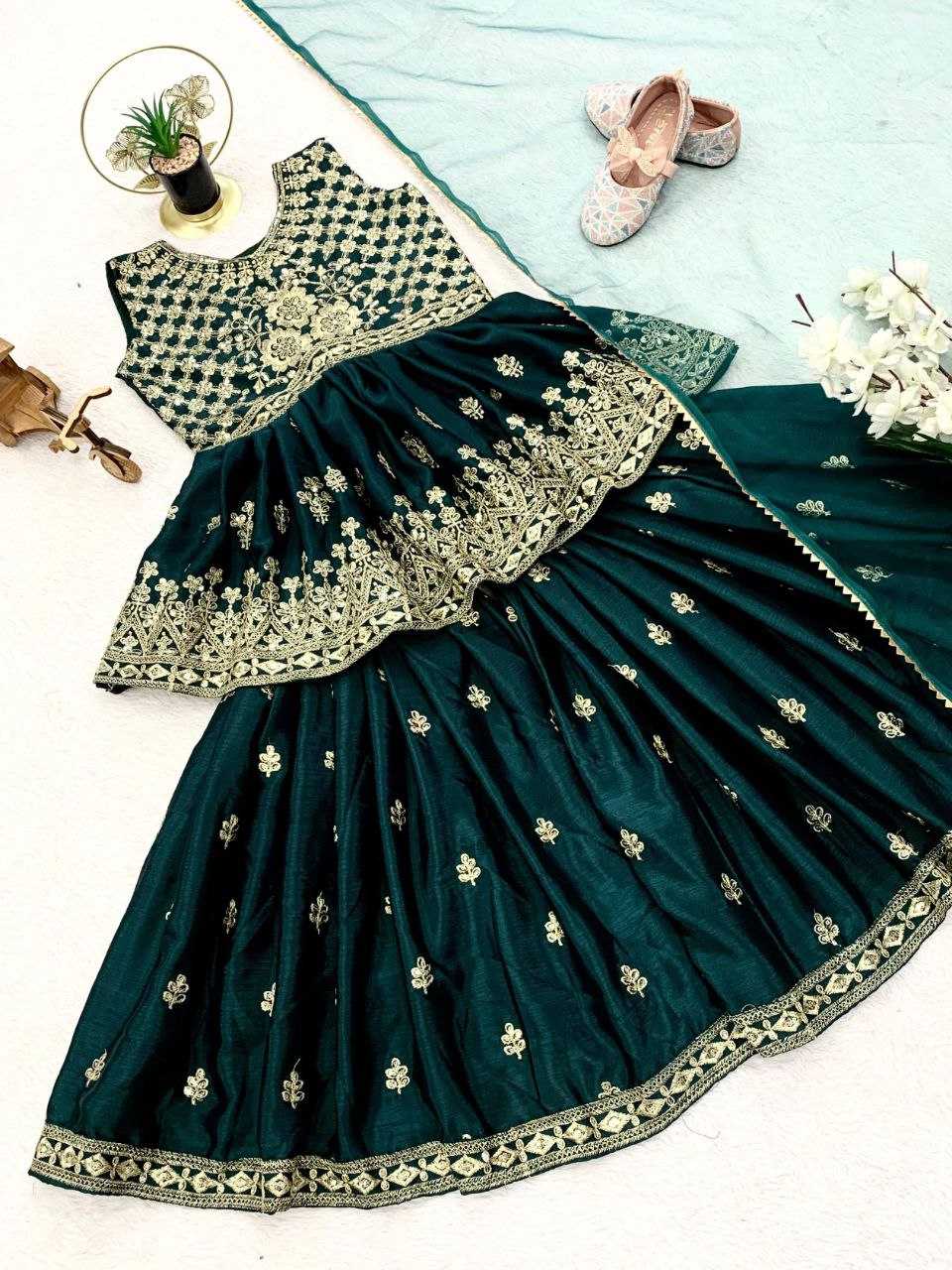 Ynf Chinon KESH167 QUEEN Kids Wear Wholesale Kids Sharara Kids Festive Wear Kids Diwali Clothes Manufacturer