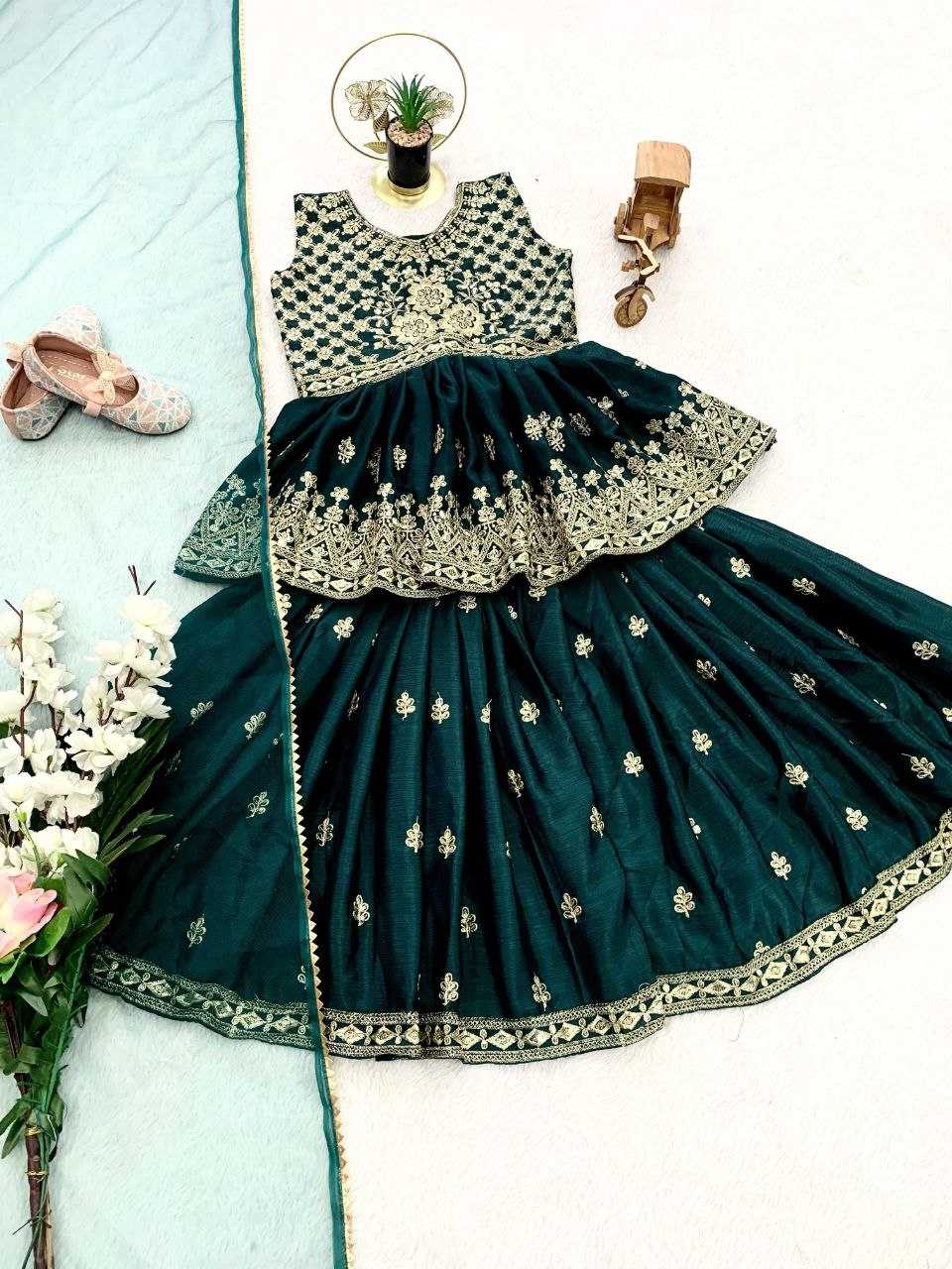Ynf Chinon KESH167 QUEEN Kids Wear Wholesale Kids Sharara Kids Festive Wear Kids Diwali Clothes Manufacturer