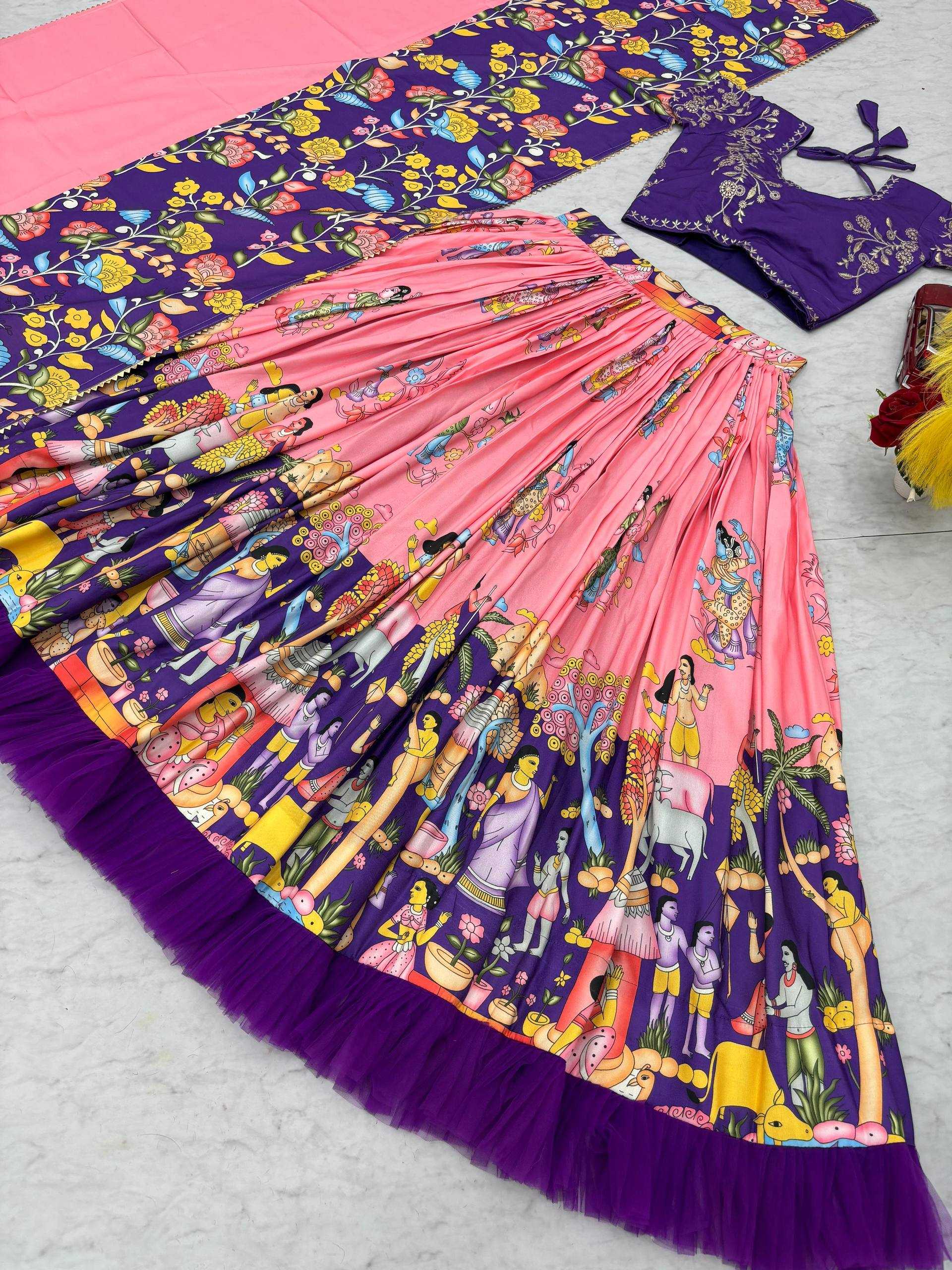 Ynf Cotton KESH496 537 Lehengas Wholesale Kalamkari Lehenga Wedding Lehenga Printed Lehenga Manufacturer