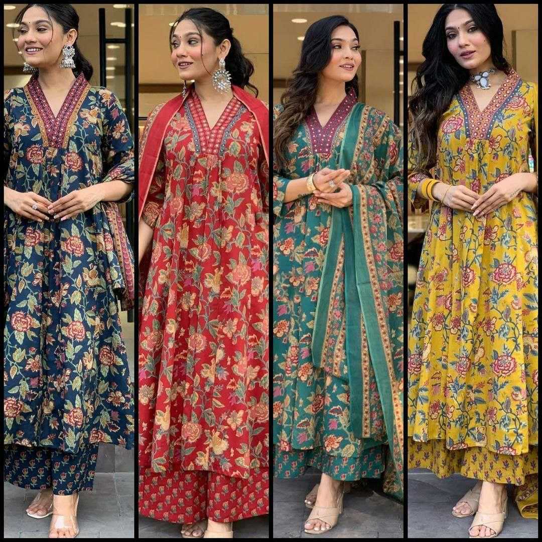 Ynf Cotton KESH613 054 Suits & Dresses Festive Collections Wholesale Printed Suits Cotton Suits Anarkali Suits Manufacturer