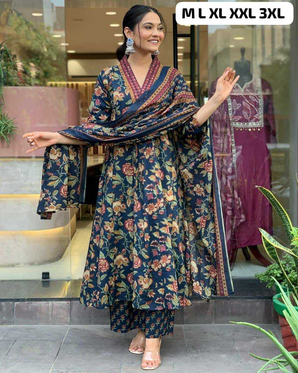 Ynf Cotton KESH613 054 Suits & Dresses Festive Collections Wholesale Printed Suits Cotton Suits Anarkali Suits Manufacturer