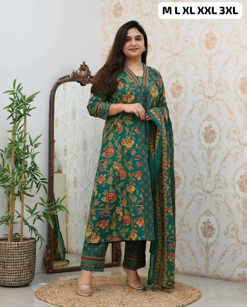 Ynf Cotton KESH613 106 Kurti Plus Size Collections Wholesale Festive Kurtis Printed Kurtis Anarkali Kurtis Manufacturer