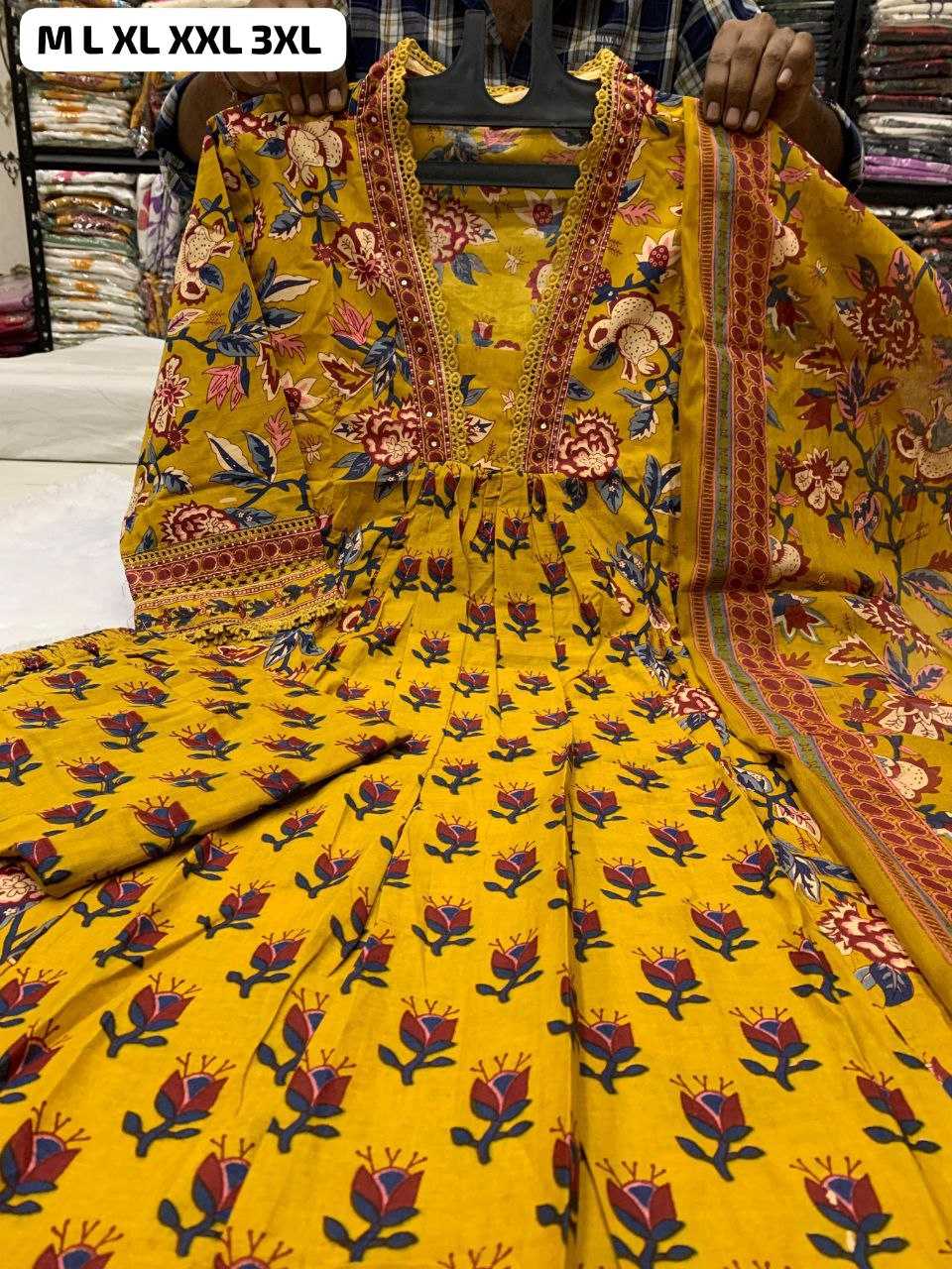 Ynf Cotton KESH613 106 Kurti Plus Size Collections Wholesale Festive Kurtis Printed Kurtis Anarkali Kurtis Manufacturer