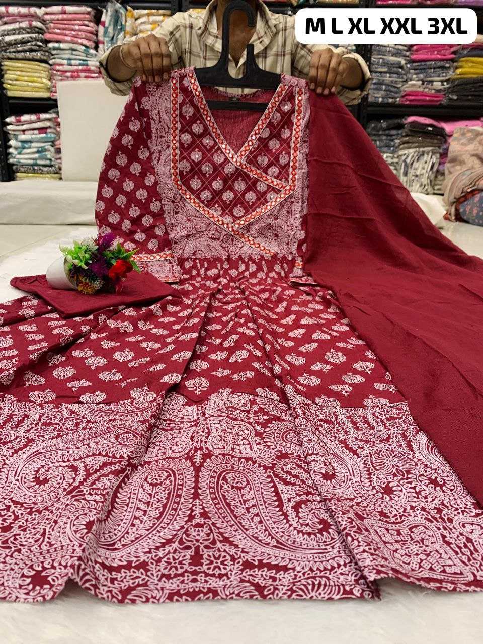 Ynf Cotton KESH613 107 Kurti Plus Size Collections Wholesale Designer Kurtis Anarkali Kurtis Embroidered Kurtis Manufacturer