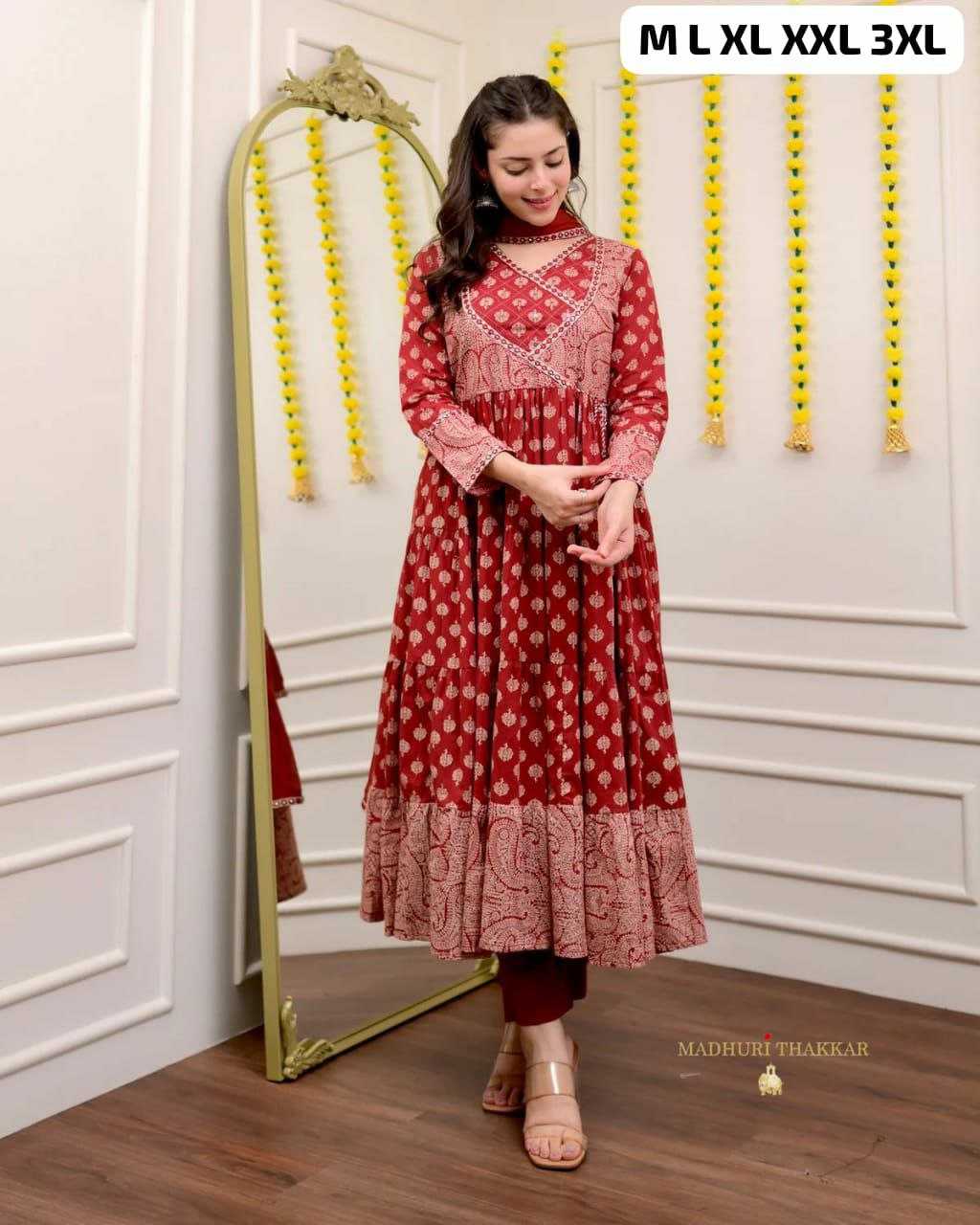 Ynf Cotton KESH613 107 Kurti Plus Size Collections Wholesale Designer Kurtis Anarkali Kurtis Embroidered Kurtis Manufacturer