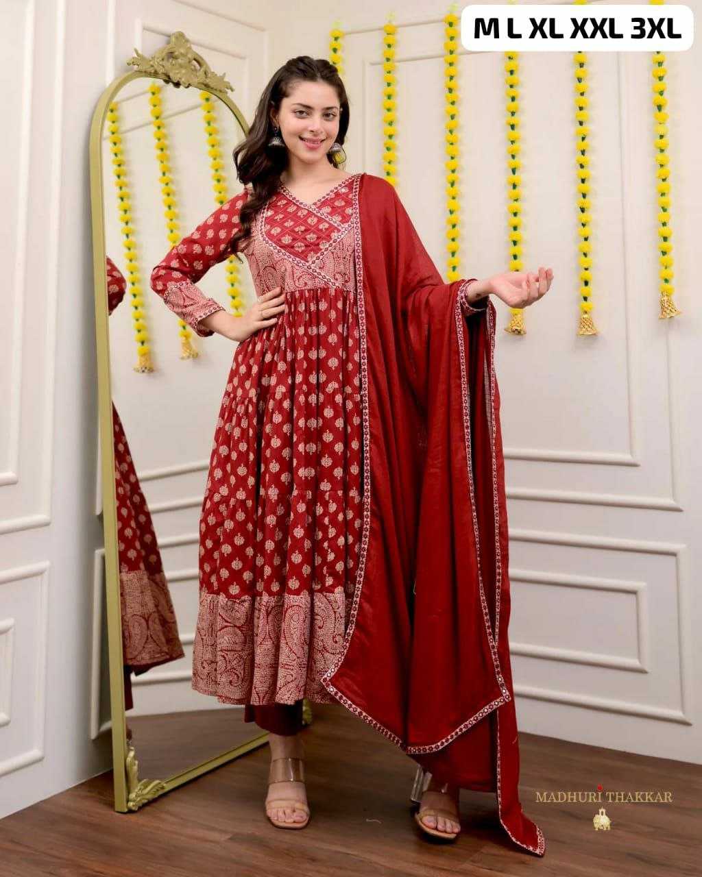 Ynf Cotton KESH613 107 Kurti Plus Size Collections Wholesale Designer Kurtis Anarkali Kurtis Embroidered Kurtis Manufacturer