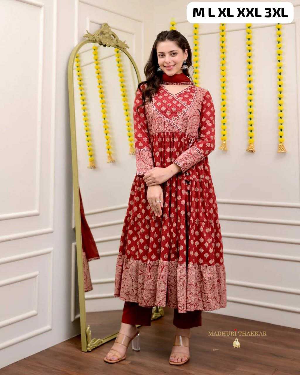 Ynf Cotton KESH613 107 Kurti Plus Size Collections Wholesale Designer Kurtis Anarkali Kurtis Embroidered Kurtis Manufacturer