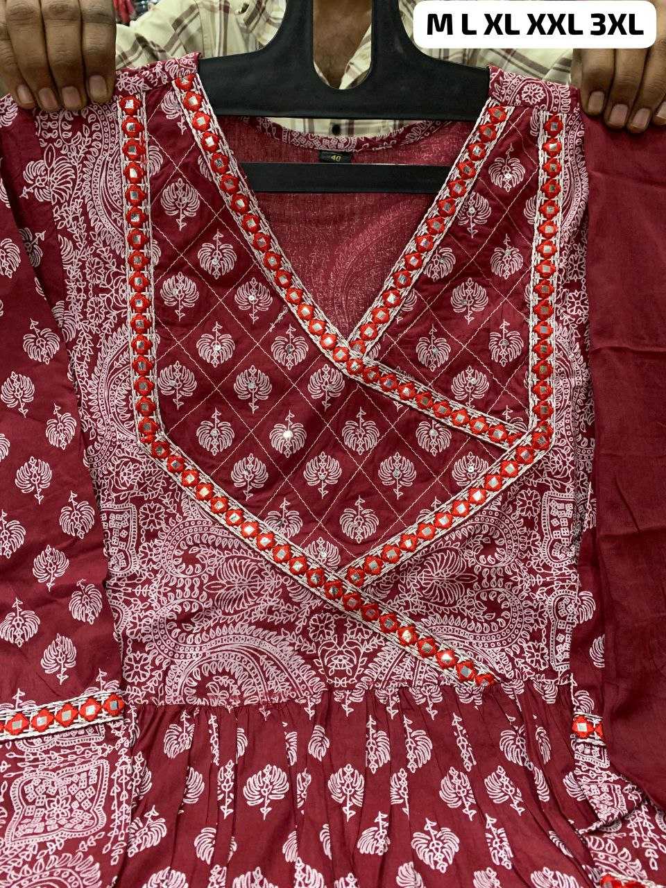 Ynf Cotton KESH613 107 Kurti Plus Size Collections Wholesale Designer Kurtis Anarkali Kurtis Embroidered Kurtis Manufacturer
