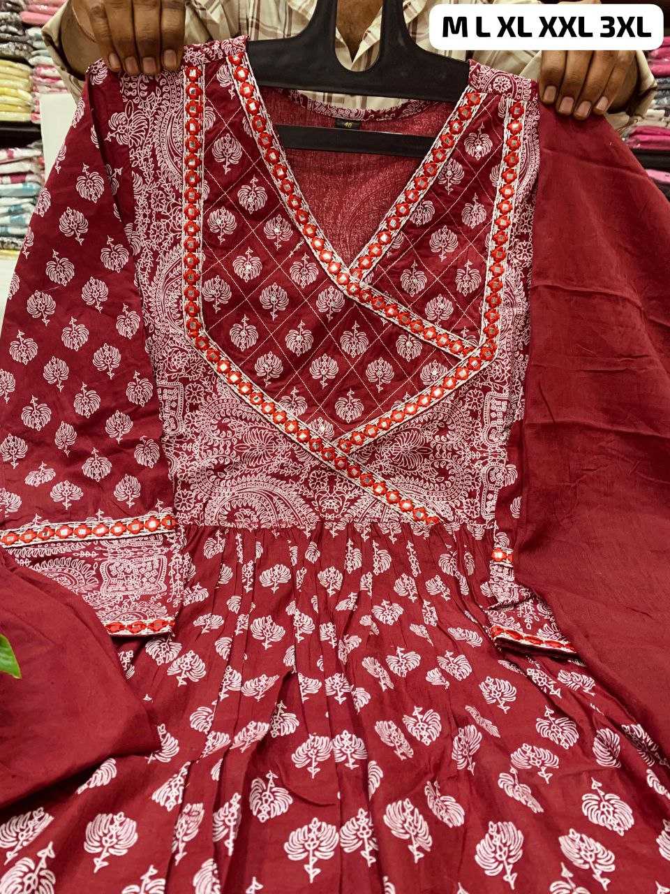 Ynf Cotton KESH613 107 Kurti Plus Size Collections Wholesale Designer Kurtis Anarkali Kurtis Embroidered Kurtis Manufacturer