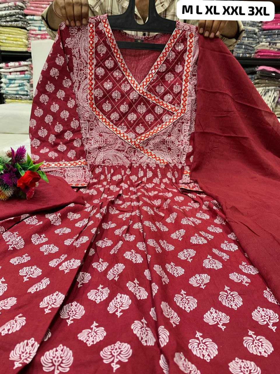 Ynf Cotton KESH613 107 Kurti Plus Size Collections Wholesale Designer Kurtis Anarkali Kurtis Embroidered Kurtis Manufacturer