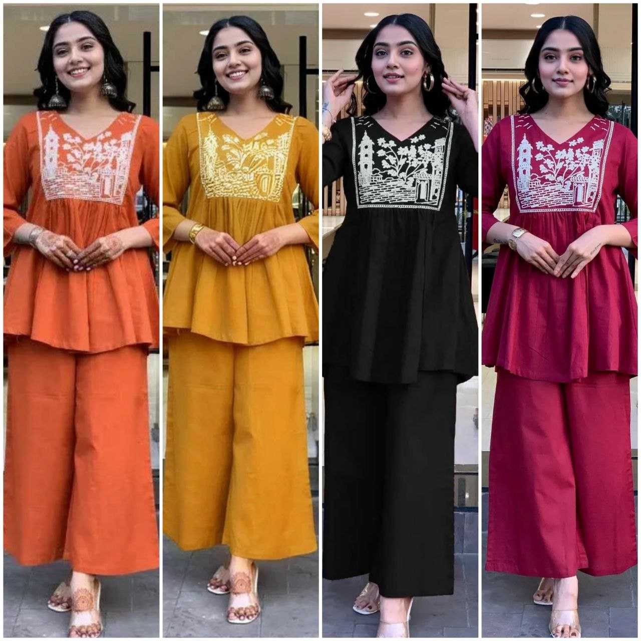 Ynf Cotton KESH613 206 Suits & Dresses Western Wears Festive Collections Wholesale Co-ord Set Embroidered Dresses Cotton Dresses Manufacturer
