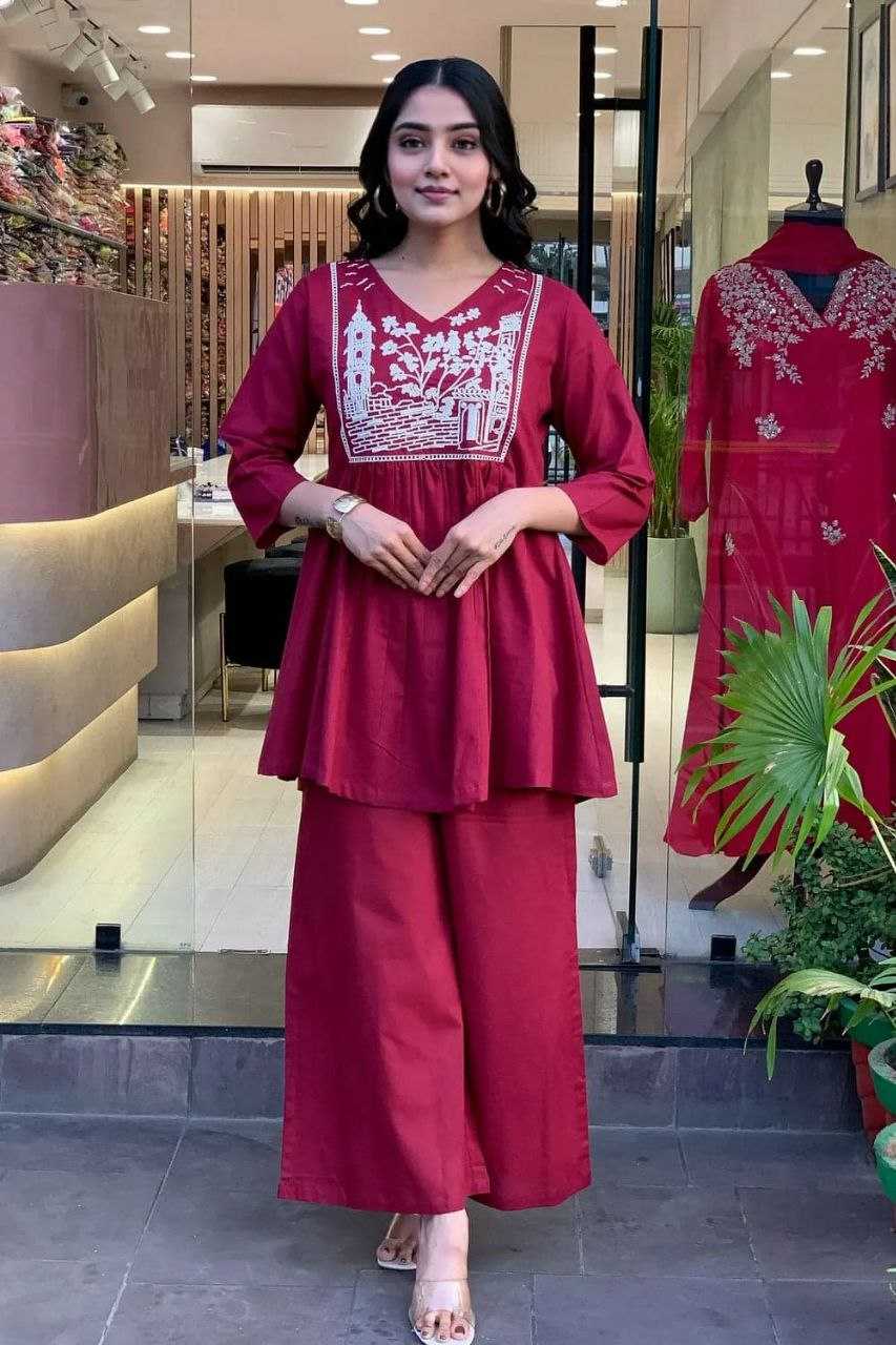 Ynf Cotton KESH613 206 Suits & Dresses Western Wears Festive Collections Wholesale Co-ord Set Embroidered Dresses Cotton Dresses Manufacturer