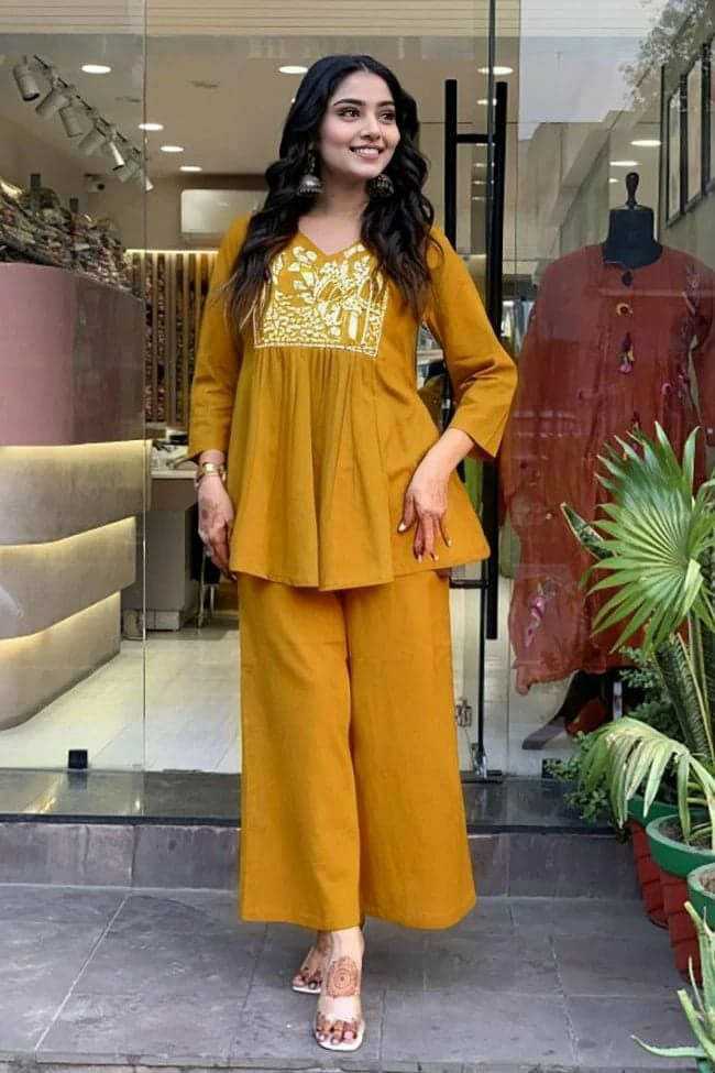 Ynf Cotton KESH613 206 Suits & Dresses Western Wears Festive Collections Wholesale Co-ord Set Embroidered Dresses Cotton Dresses Manufacturer
